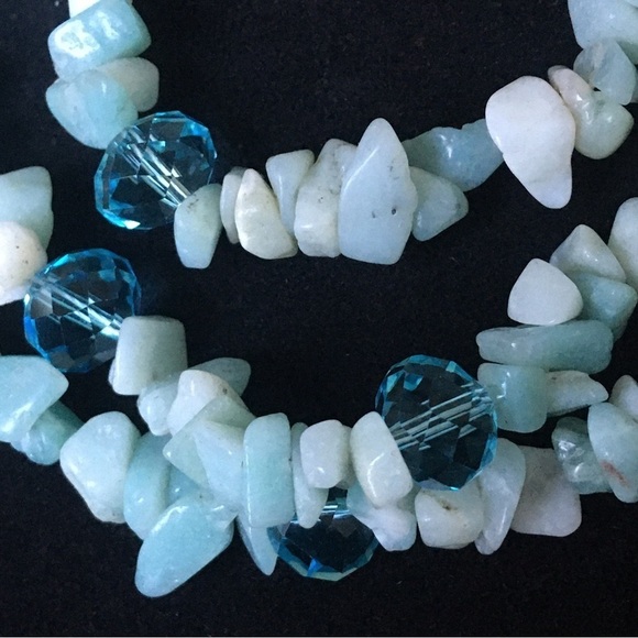 Blue Turquoise Beaded Layered Necklace - Picture 4 of 8